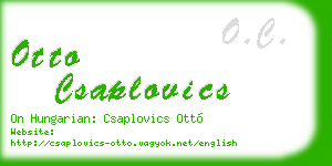 otto csaplovics business card